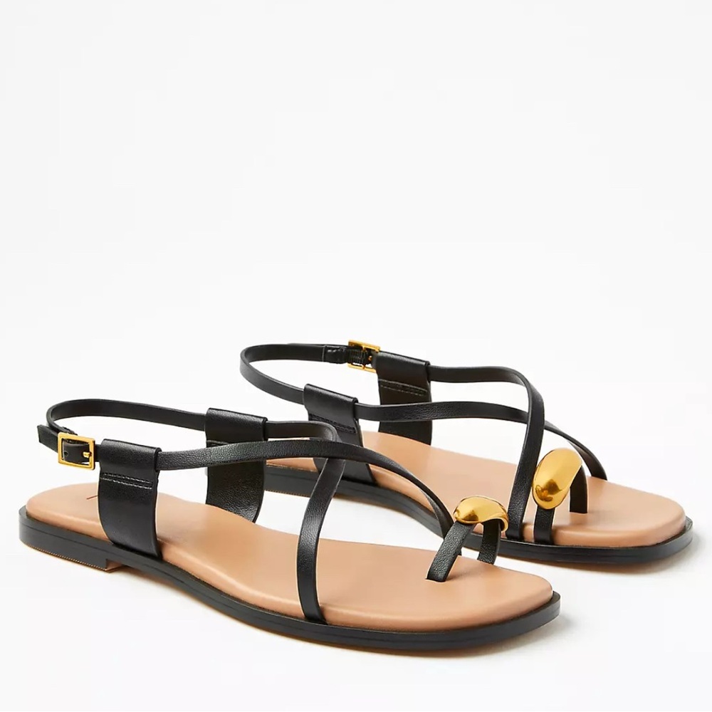 New with tags- LOFT Metal Toe Ring Sandals